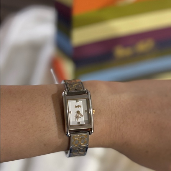 Coach Two-Tone Rectangular Watch - Picture 7 of 7